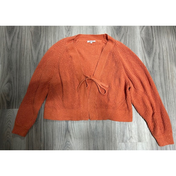 Madewell Sweaters - Madewell Burnt Orange Cotton Tie Front Cropped Cardigan Sweater Medium cottage